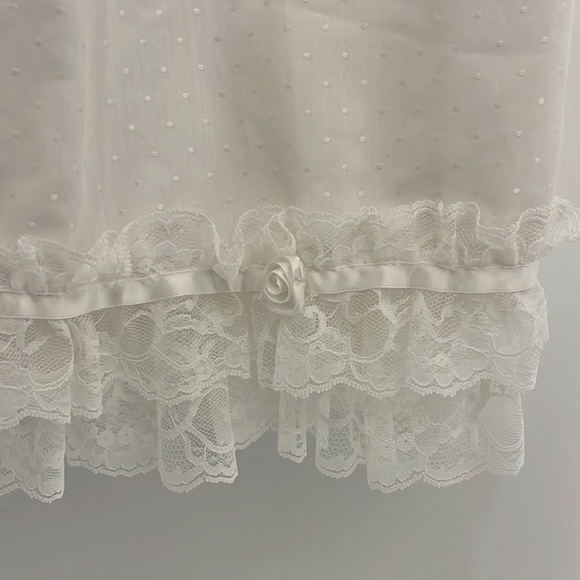 Vintage 3 Month White Baptism Christening 3-Piece Dress Cape Bonnet Sweet‎ Lace - Picture 4 of 12